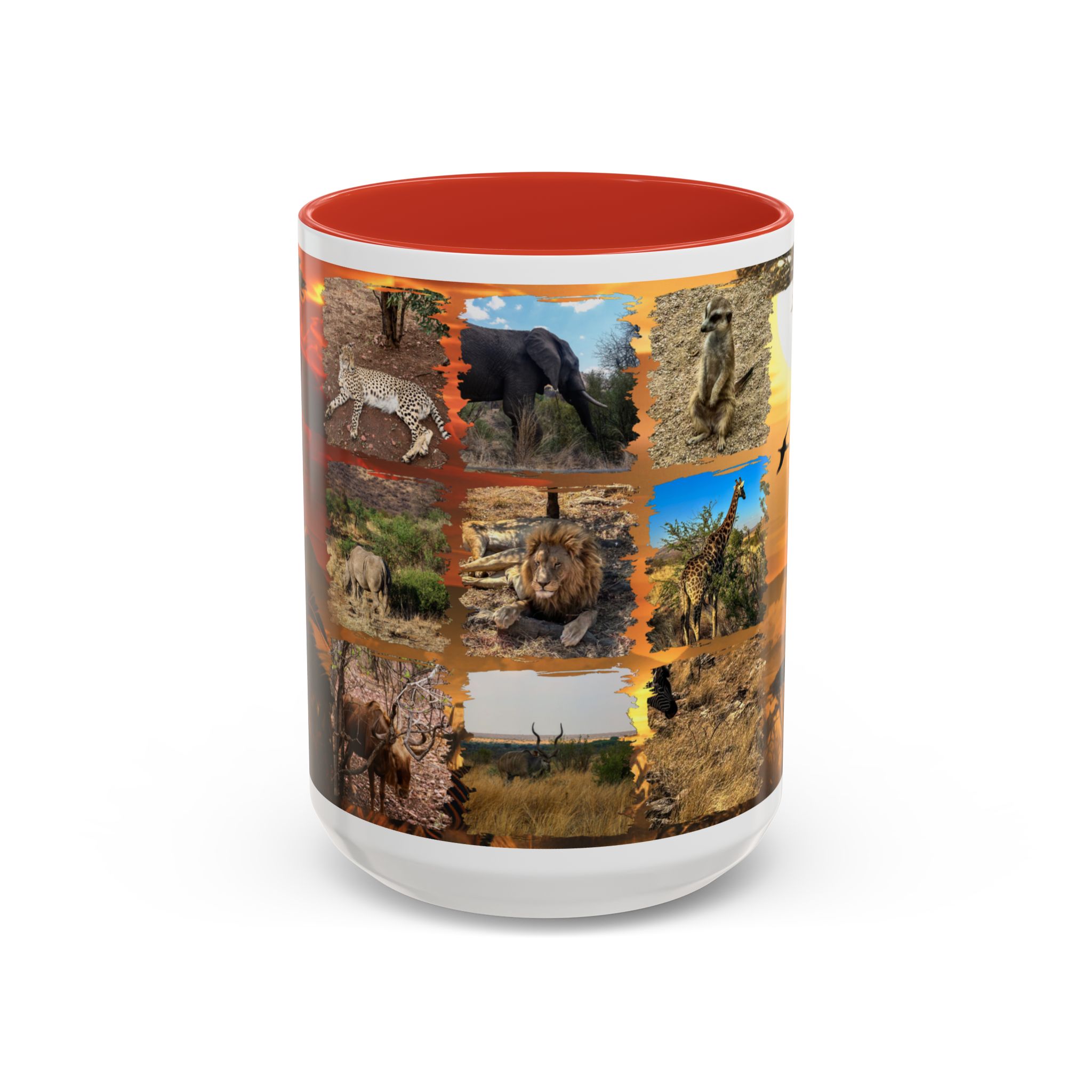 Wildlife Collage Accent Coffee Mug — Rustic Safari Animal Photo Design (11/15 oz) - Image 29