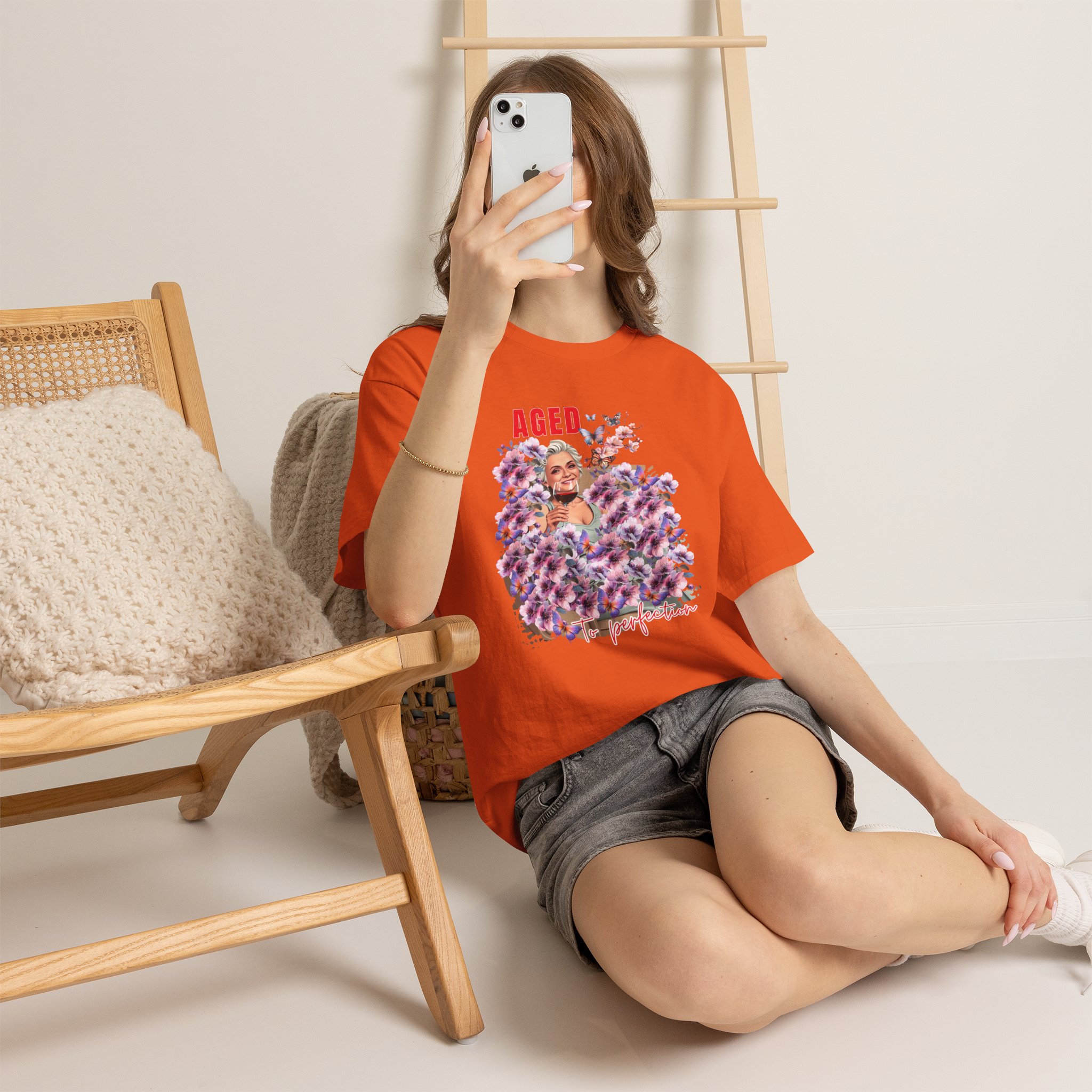 Aged to Perfection Unisex Heavy Cotton Tee, Birthday Gift, Casual Wear, Celebration Shirt, Floral Graphic Tee - Image 35