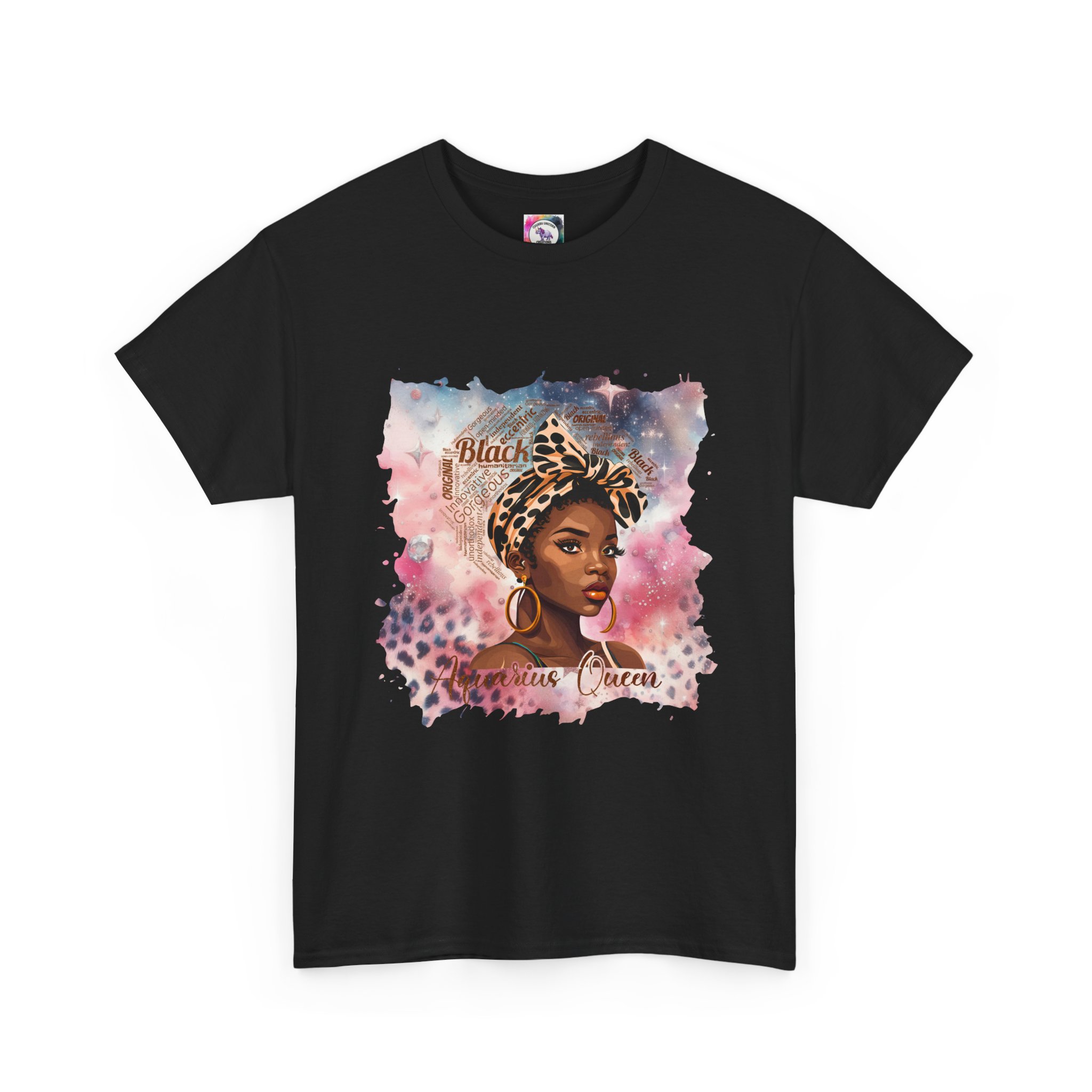 Black Aquarius Queen Tee — Watercolor Portrait T‑Shirt Celebrating Black Beauty - Image 16