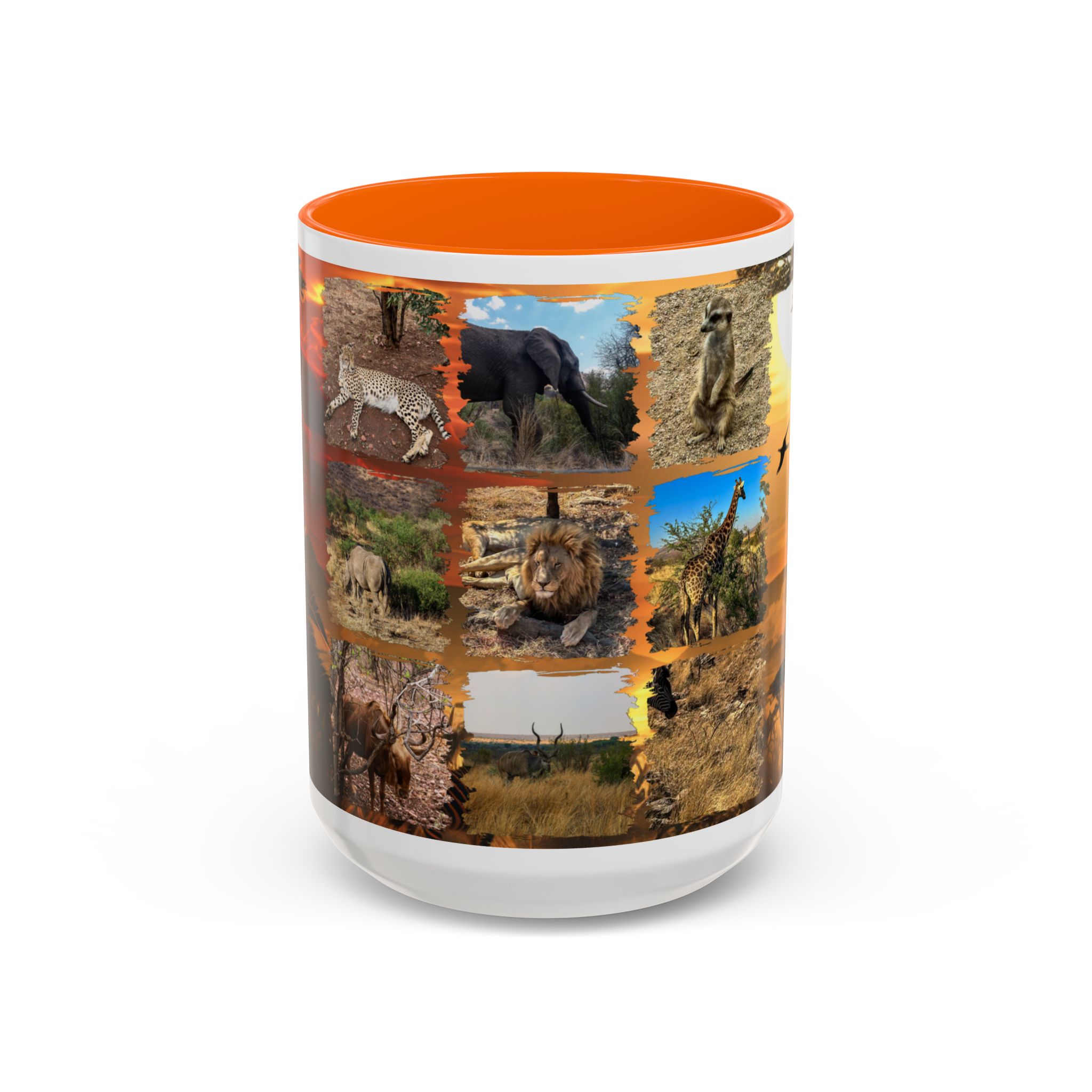 Wildlife Collage Accent Coffee Mug — Rustic Safari Animal Photo Design (11/15 oz) - Image 49
