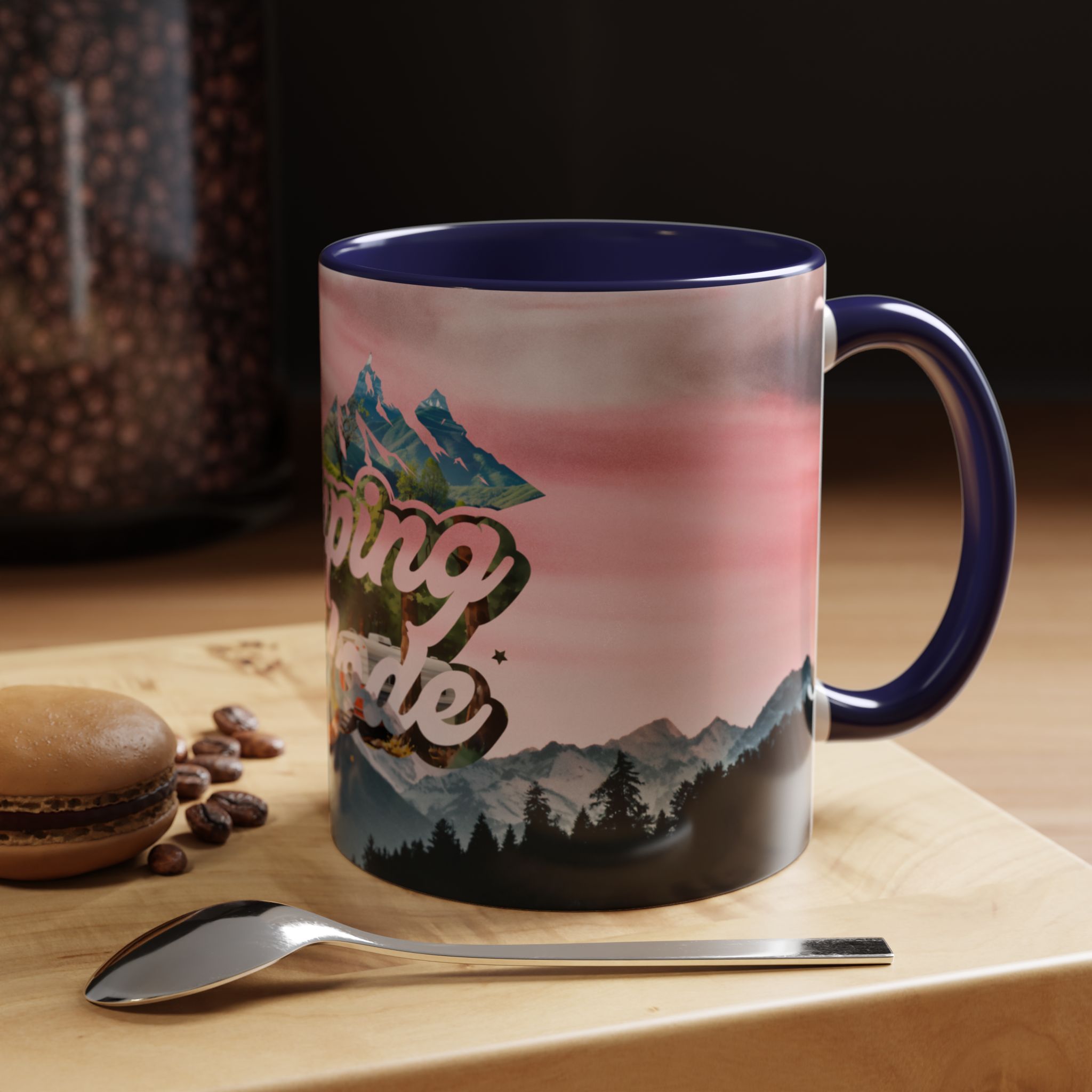 Camping Mode Coffee Mug — Pink Mountain Scenic Accent Mug (11/15oz) - Image 10