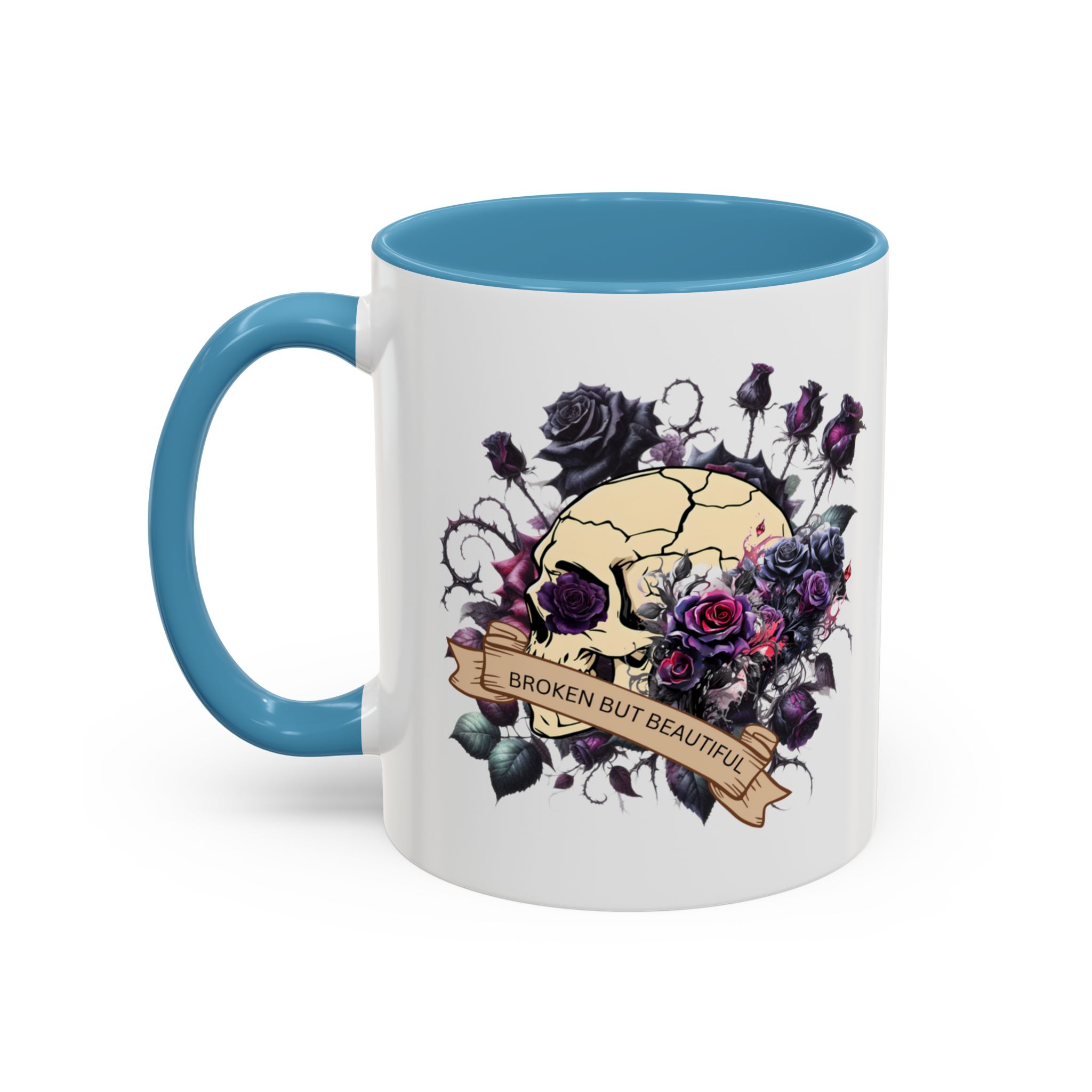 Broken But Beautiful Floral Coffee Mug - Gothic Gift for Tea Lovers, Unique Home Decor, Floral Skull Design, Ceramic Tea Cup, Gothic Mug - Image 35