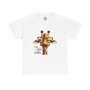 Giraffe with Glasses Coffee T-Shirt — "A yawn is a silent scream for Coffee" Cute Animal Graphic Tee
