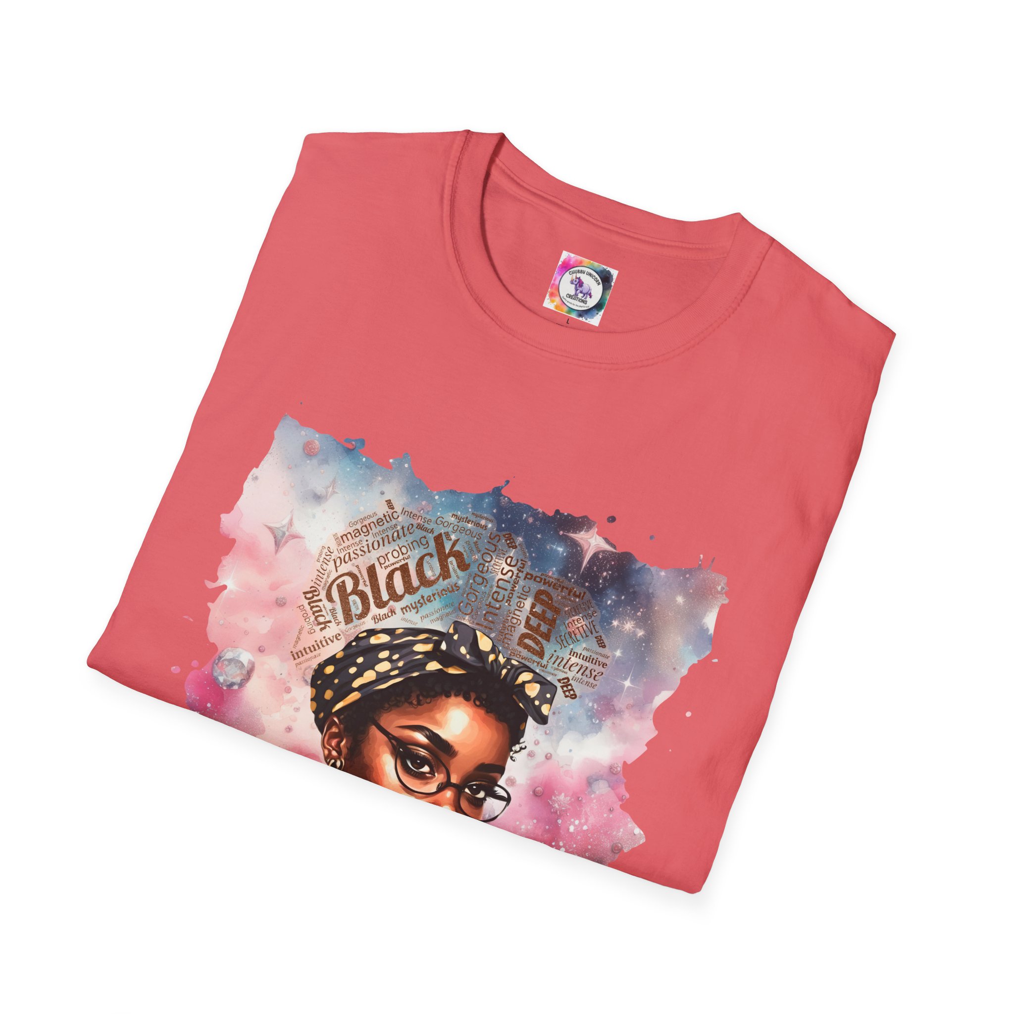 T-Shirt — 'Black Scorpio Queen' Afrocentric Watercolor Portrait Tee - Image 14