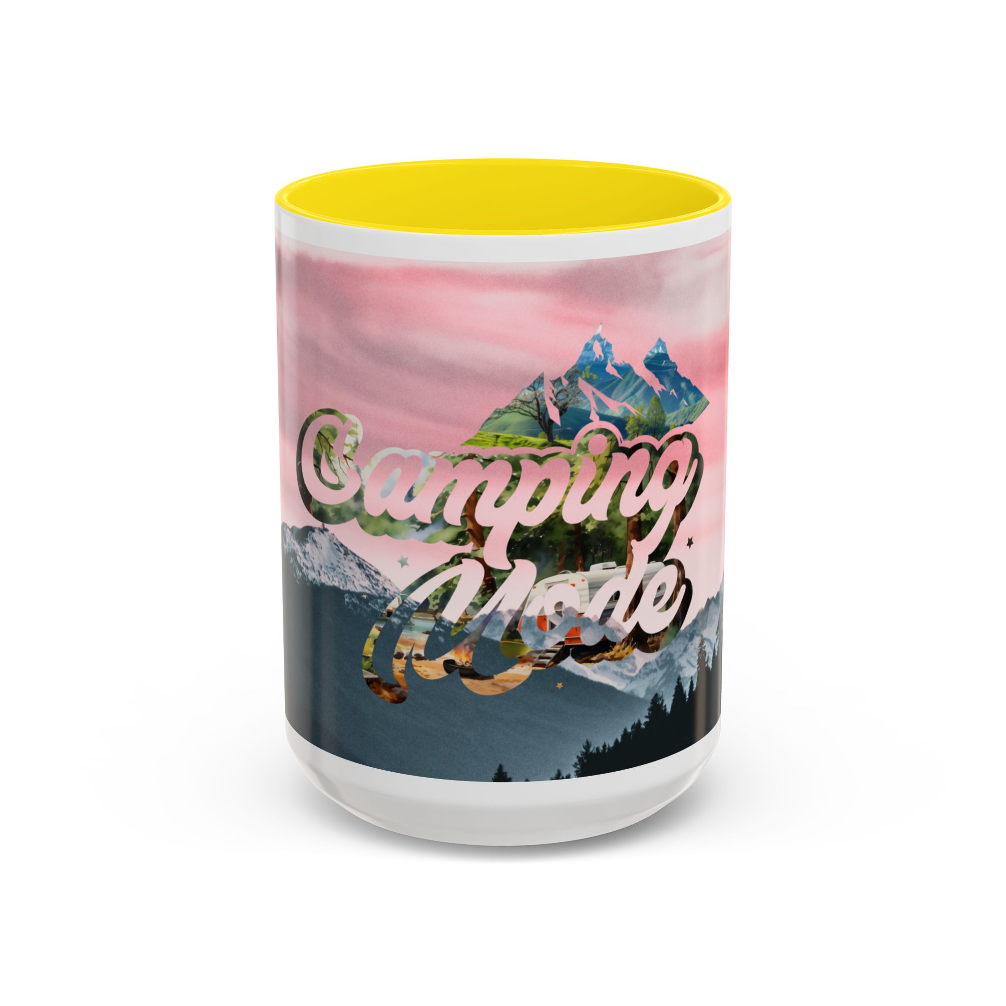 Camping Mode Coffee Mug — Pink Mountain Scenic Accent Mug (11/15oz) - Image 66