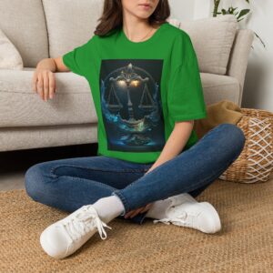 Libra Zodiac T-Shirt — Scales Astrology Tee with "I Was Perfectly Libra" Back Design