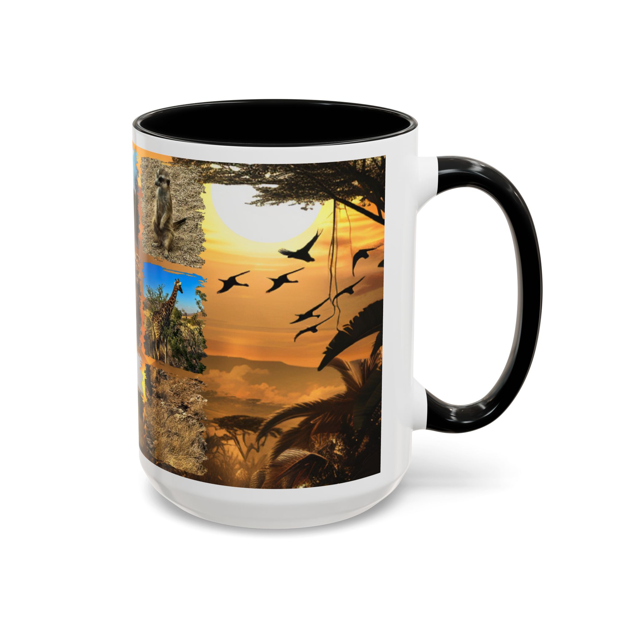 Wildlife Collage Accent Coffee Mug — Rustic Safari Animal Photo Design (11/15 oz) - Image 18