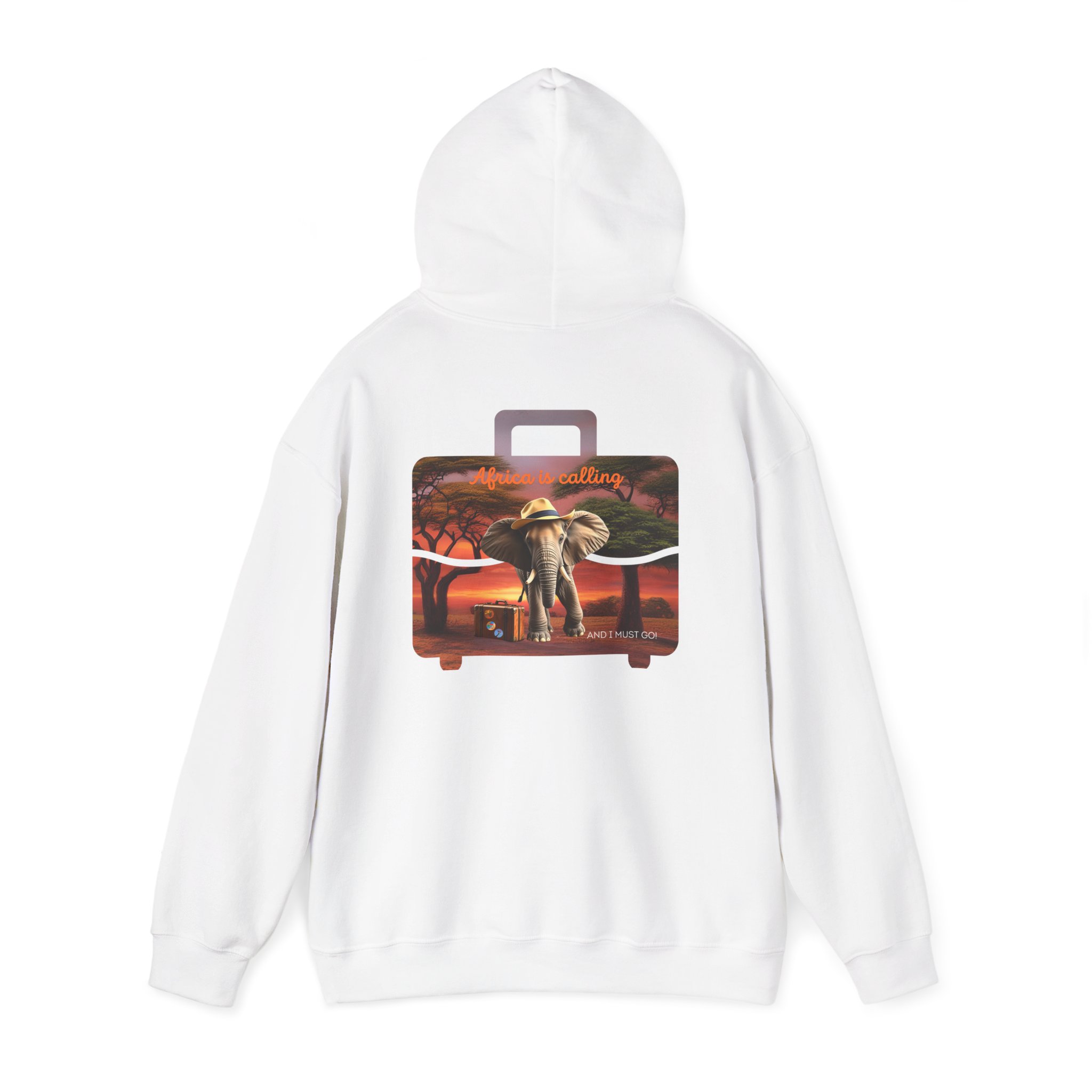 Safari Sunset Elephant Hoodie, Unisex Cozy Sweatshirt, Nature Lover Gift, Animal Print Apparel, Perfect for Travel and Everyday Style - Image 2