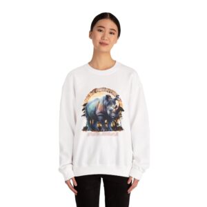 Rhino Love Crewneck Sweatshirt – Animal Lover Gift, Eco-Friendly Apparel, Nature Enthusiast Wear, Wildlife Sweatshirt, Casual Comfort
