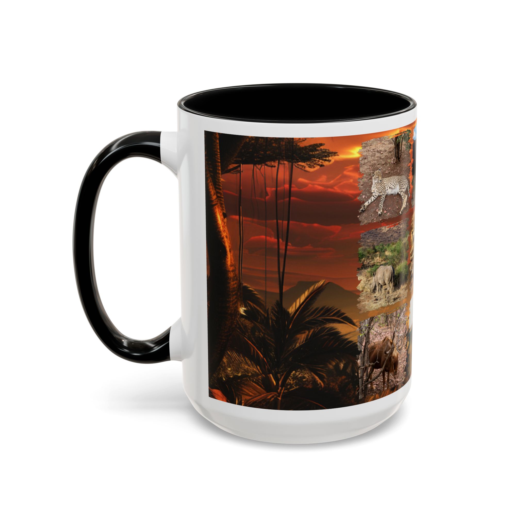 Wildlife Collage Accent Coffee Mug — Rustic Safari Animal Photo Design (11/15 oz) - Image 19