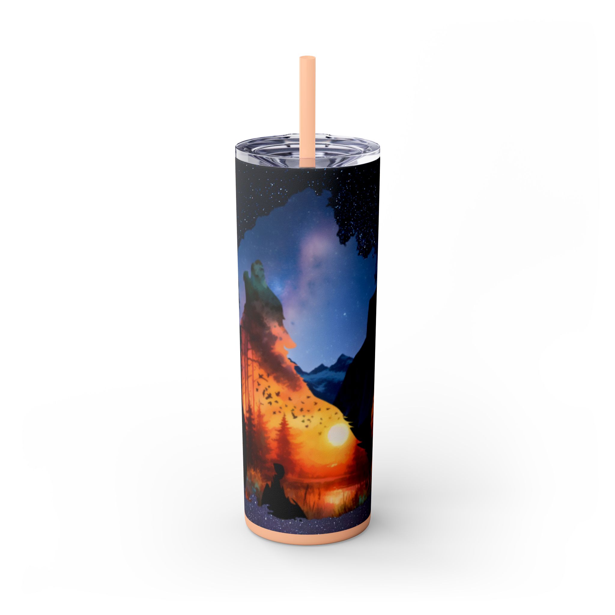 20oz Skinny Tumbler with Straw - Inspirational Travel Scene, Eco-Friendly Drinkware, Adventure Mug, Outdoor Gift, Unique Party Favor - Image 31