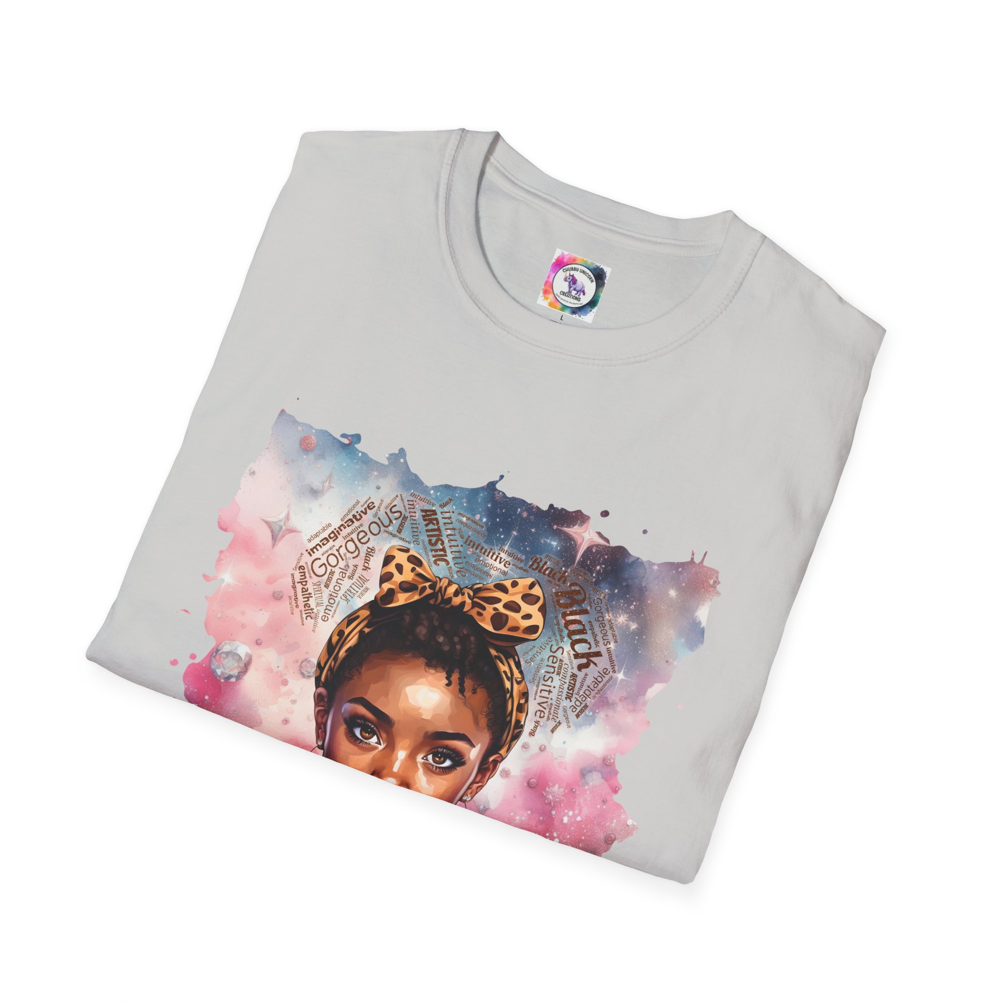 Pisces Queen Portrait T-Shirt — Leopard Headband Watercolor Glam Tee - Image 24