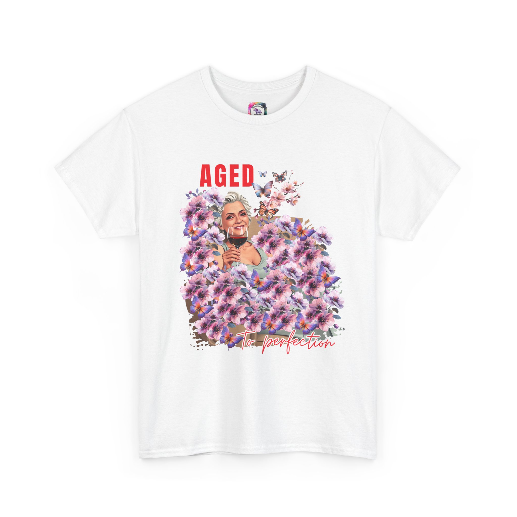 Aged to Perfection Unisex Heavy Cotton Tee, Birthday Gift, Casual Wear, Celebration Shirt, Floral Graphic Tee - Image 8