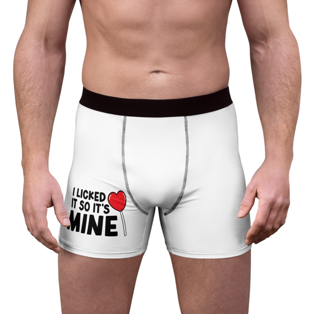 Funny Men's Boxer Briefs - 'I Licked It So It's Mine' Novelty Underwear, Gift for Him, Valentine's, Birthday, Quirky Loungewear