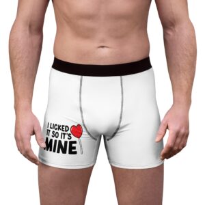 Funny Men's Boxer Briefs - 'I Licked It So It's Mine' Novelty Underwear, Gift for Him, Valentine's, Birthday, Quirky Loungewear