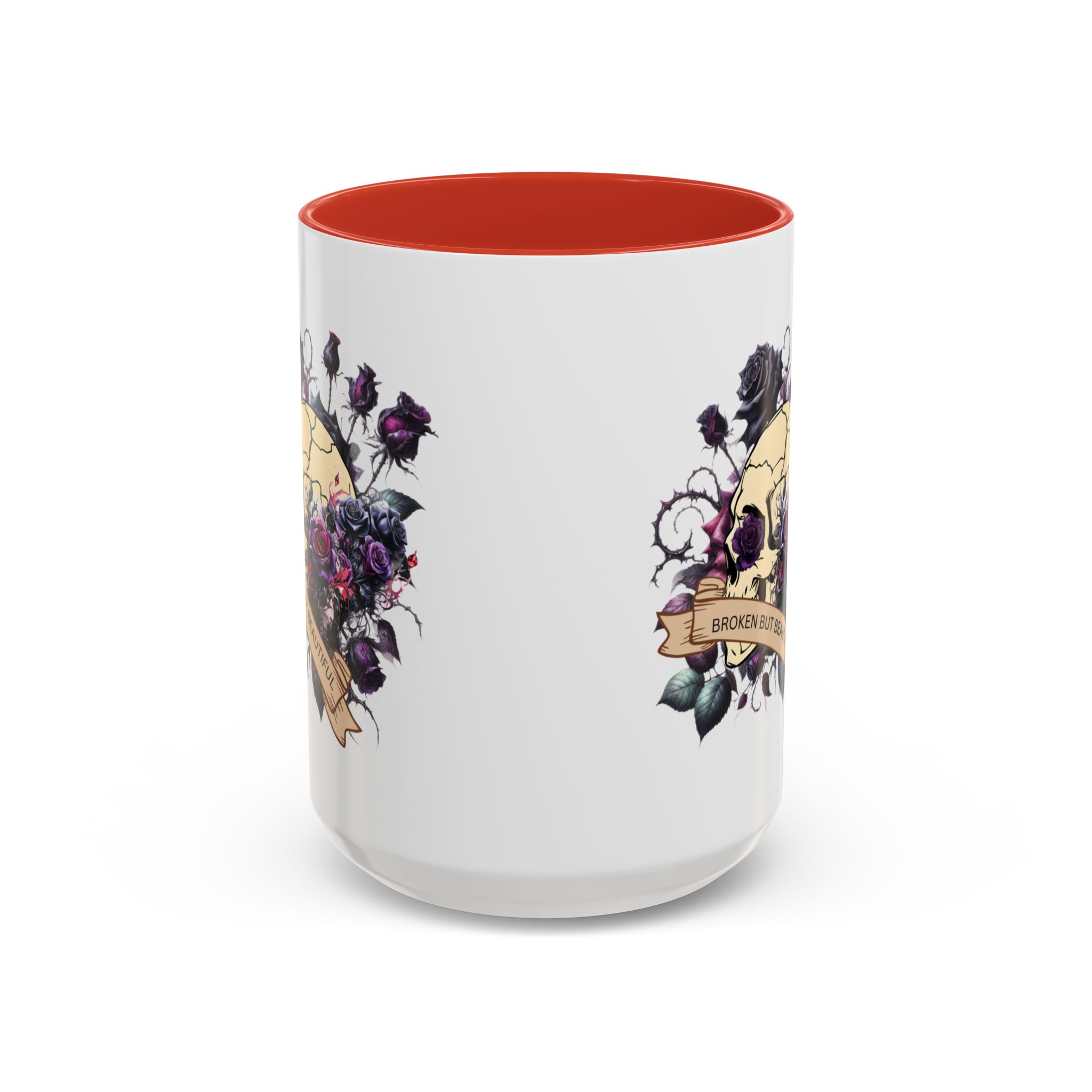 Broken But Beautiful Floral Coffee Mug - Gothic Gift for Tea Lovers, Unique Home Decor, Floral Skull Design, Ceramic Tea Cup, Gothic Mug - Image 29
