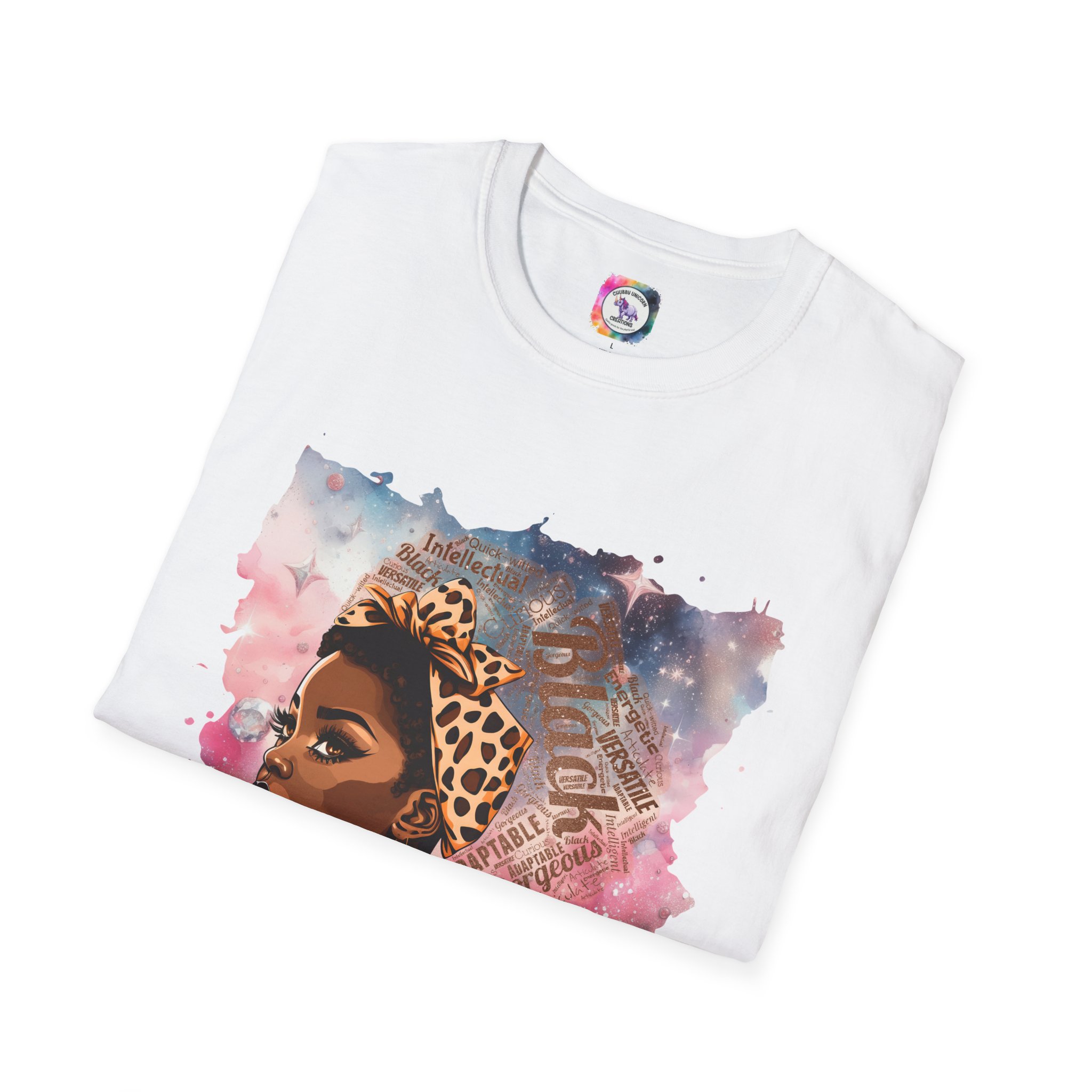 Gemini Queen Afro Chic T-Shirt — Black Queen Graphic Tee with Leopard Headwrap - Image 9