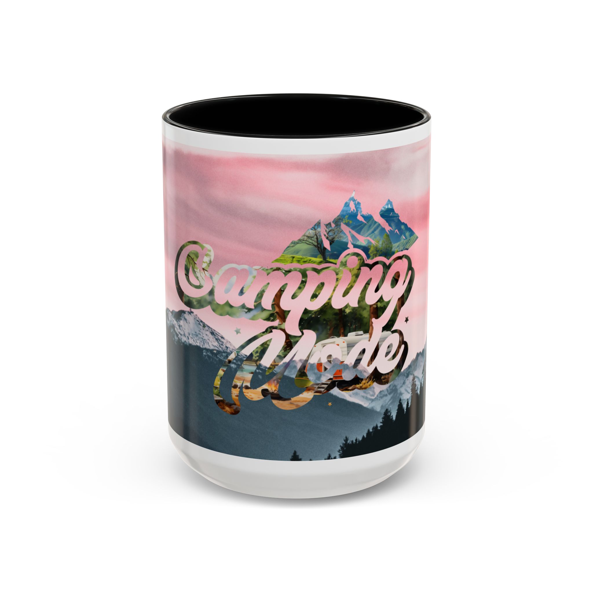Camping Mode Coffee Mug — Pink Mountain Scenic Accent Mug (11/15oz) - Image 21