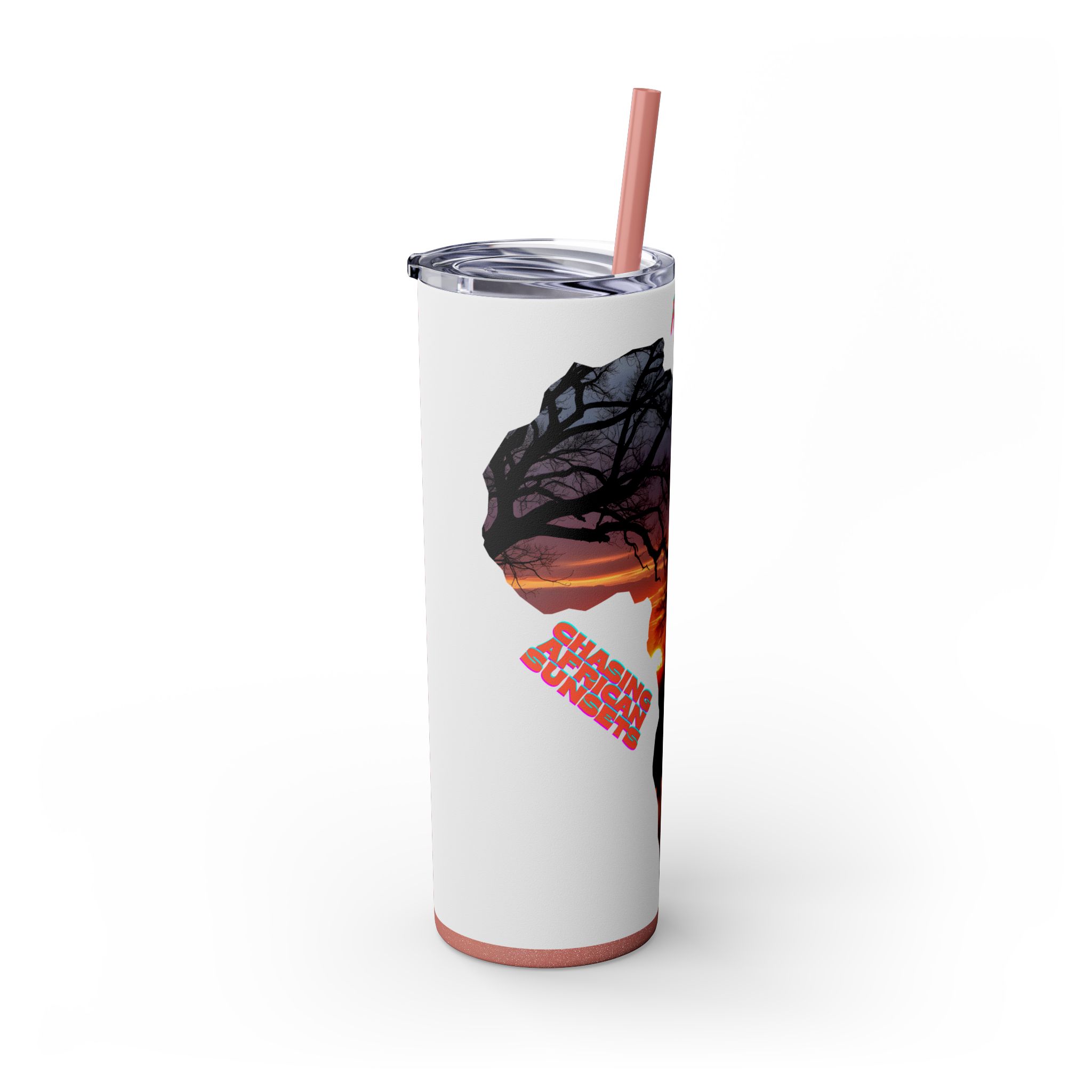 African Sunset Skinny Tumbler with Straw, 20oz | Travel Mug, Yeti Cup, Eco-Friendly Drinkware, Gift for Nature Lovers, Black History Month - Image 17