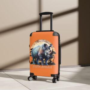 Rhino Art Suitcase, Travel Luggage for Animal Lovers, Cute Carry-On for Kids & Adults, Save the Chubby Unicorn, Eco-Friendly Travel Gear
