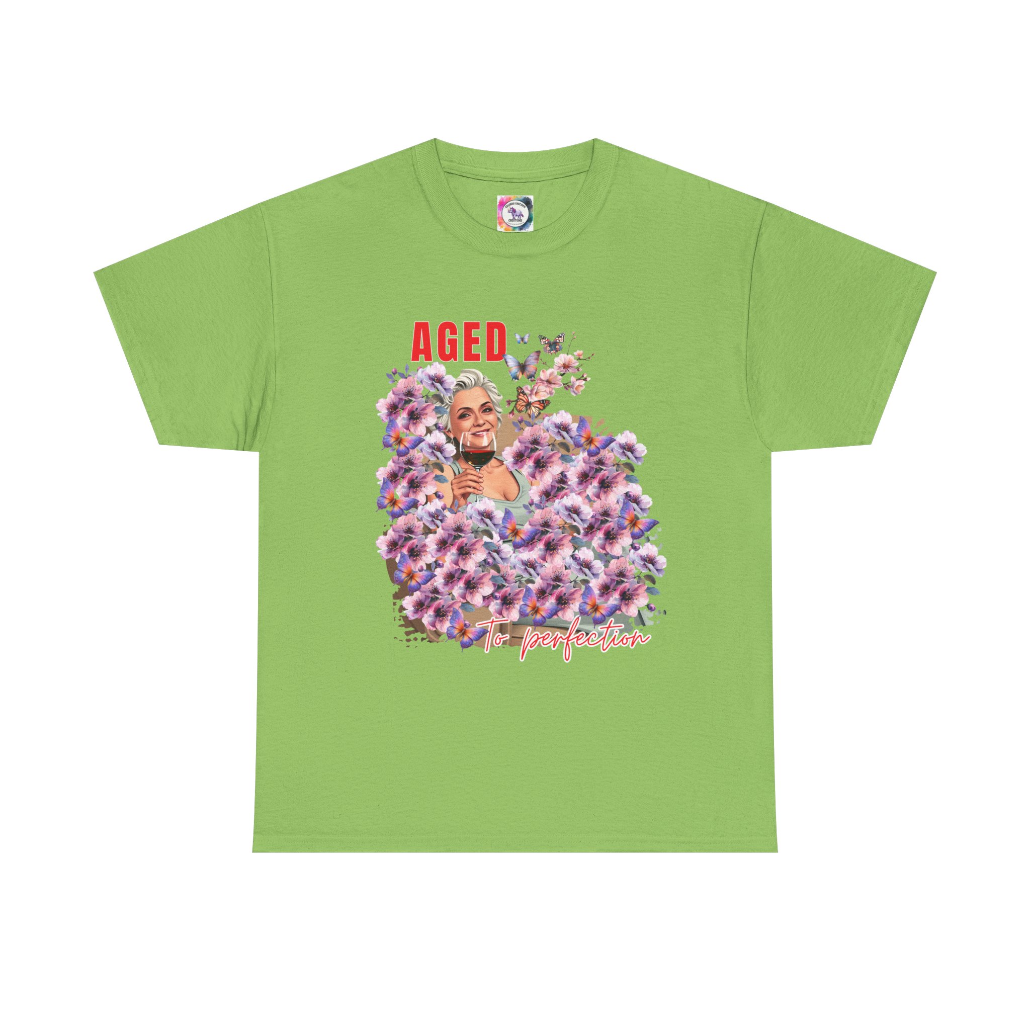 Aged to Perfection Unisex Heavy Cotton Tee, Birthday Gift, Casual Wear, Celebration Shirt, Floral Graphic Tee - Image 36