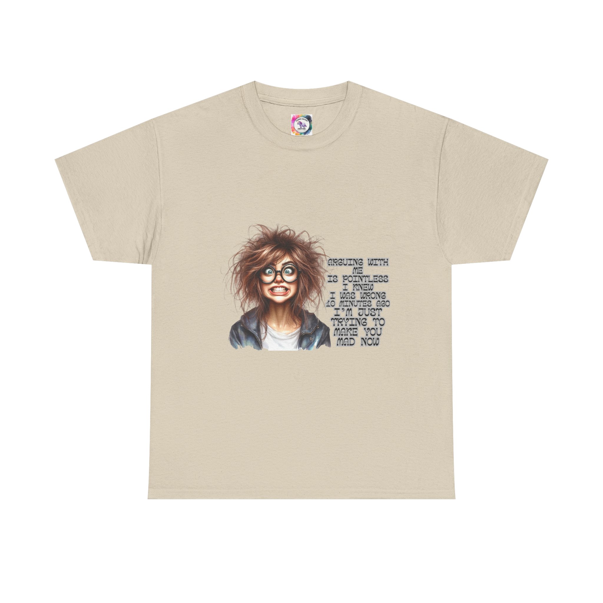 Crazy Hair Woman T‑Shirt — Funny Geeky Portrait with 'Funny' Quote - Image 13