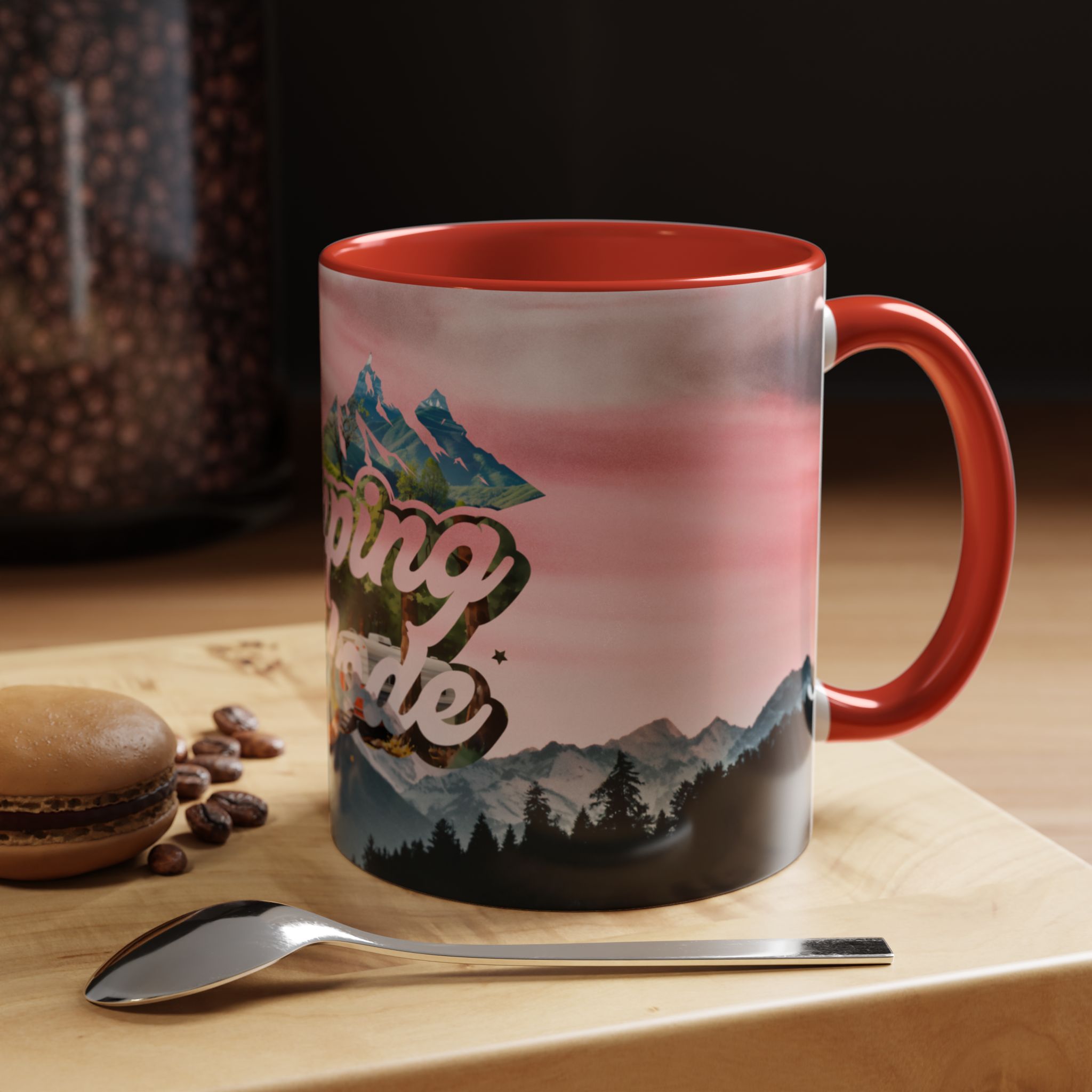 Camping Mode Coffee Mug — Pink Mountain Scenic Accent Mug (11/15oz) - Image 20