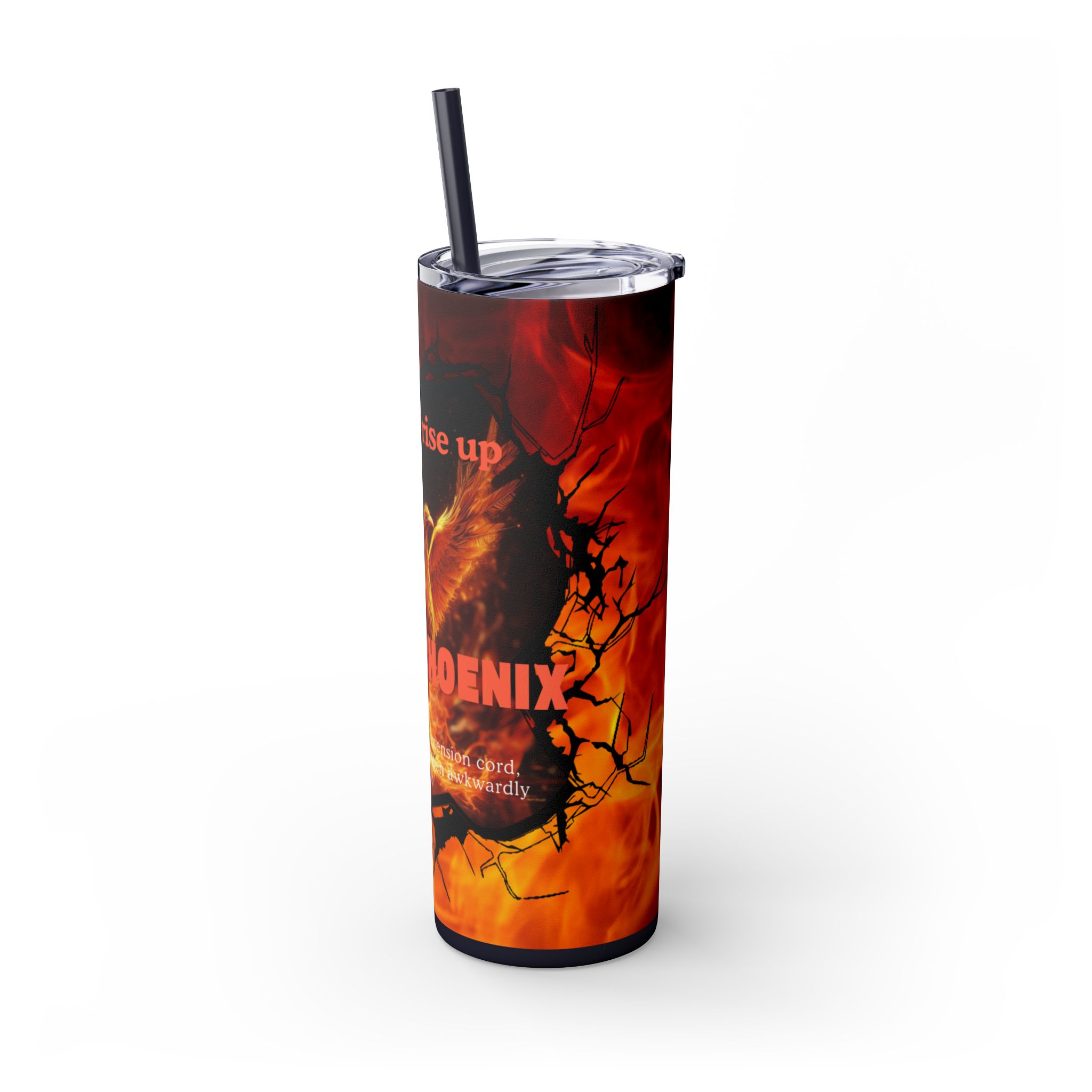 Fiery Phoenix Skinny Tumbler | Inspirational Drinkware, 20oz Travel Mug, Motivational Gift, Coffee Cup, Unique Water Bottle - Image 60