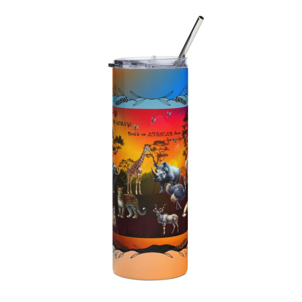 Safari Adventure Skinny Tumbler - 20oz, Animal Lover Gift, Cute Travel Mug, Eco-Friendly Water Bottle, Jungle Theme