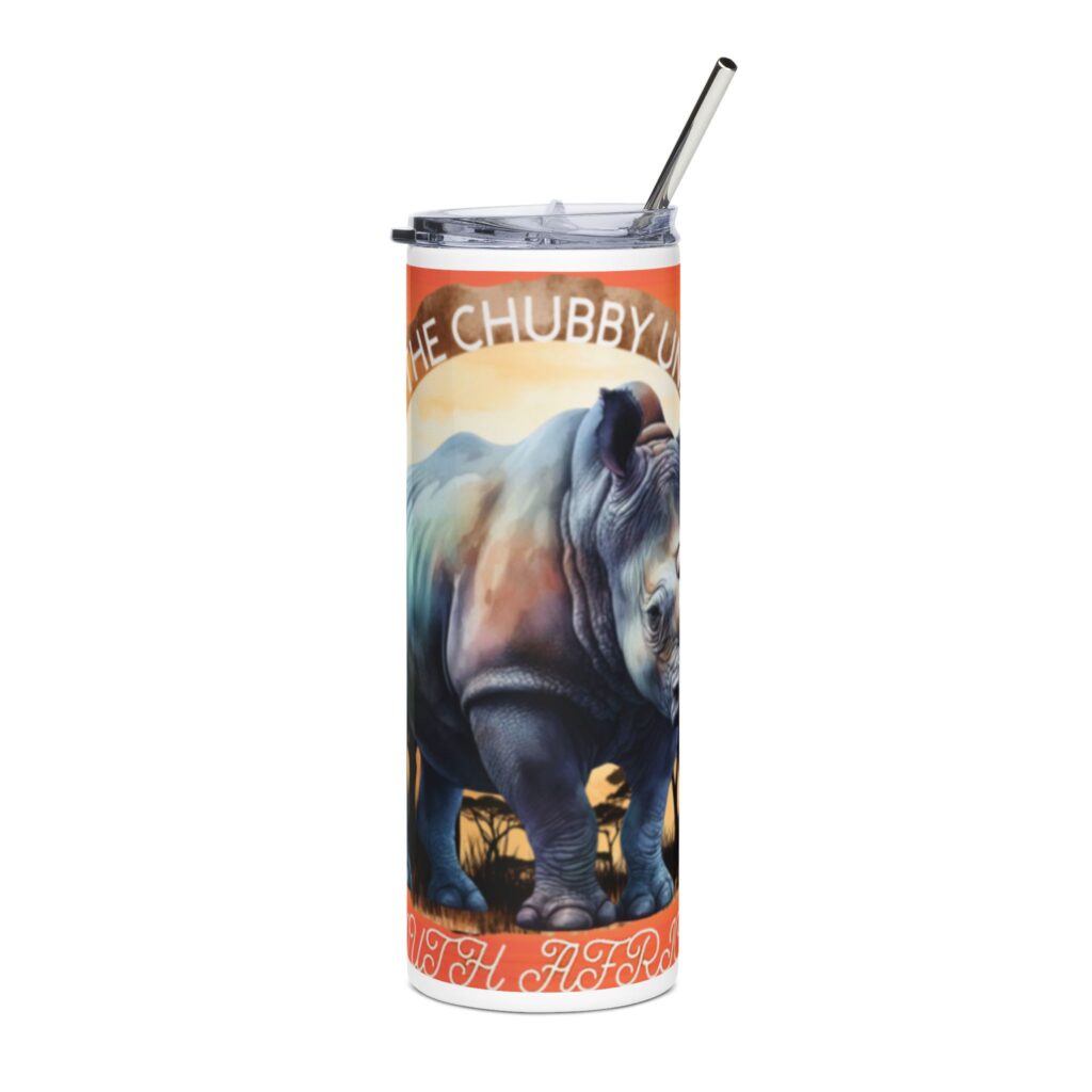 Rhino-Themed 20oz Skinny Tumbler - Save the Chubby Unicorn, Eco-Friendly Travel Cup, Wildlife Conservation Gift, Perfect for Animal [...]