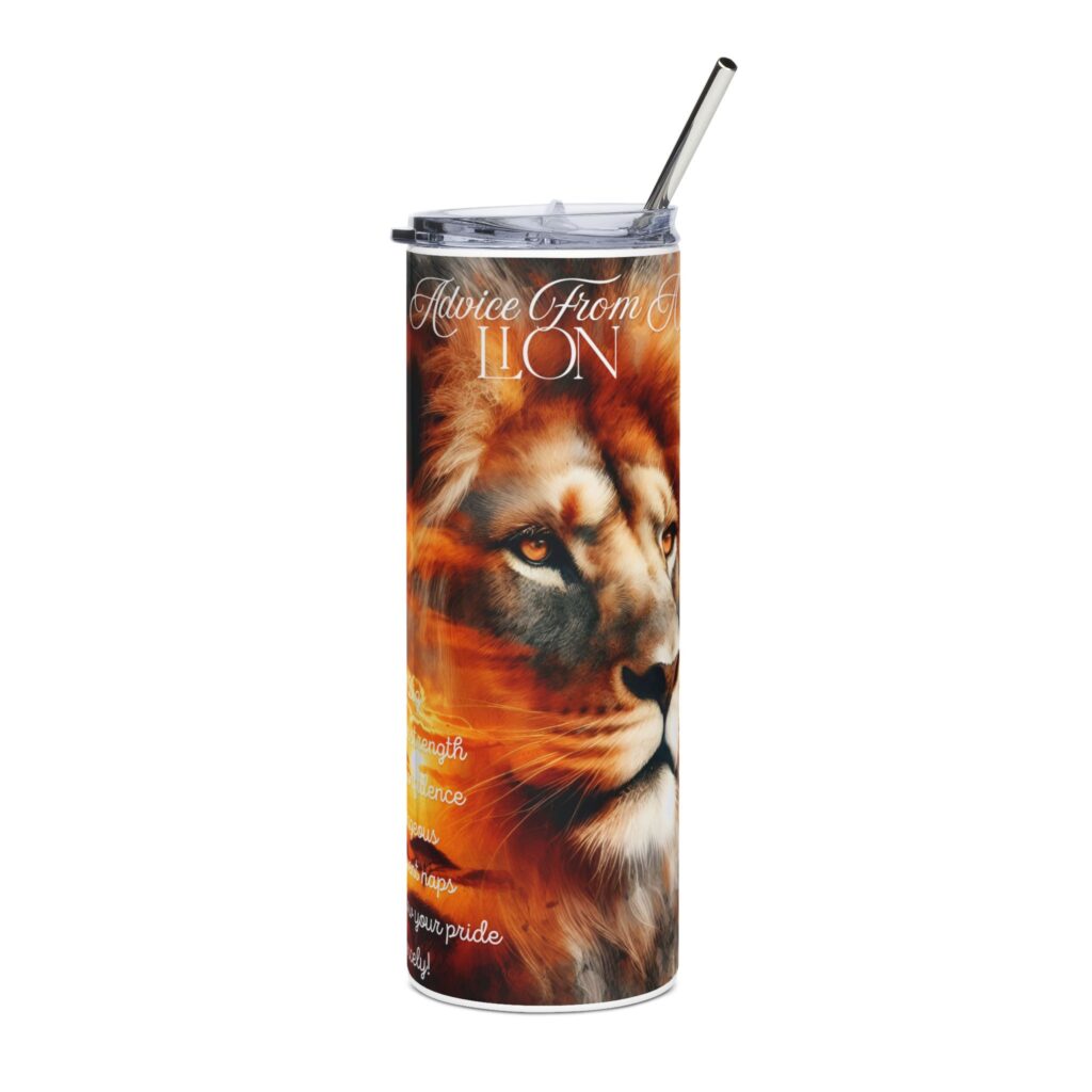 Majestic Lion Skinny Tumbler, Inspirational Travel Mug, 20oz Reusable Drinkware, Perfect for Animal Lovers, Gifts for Nature [...]