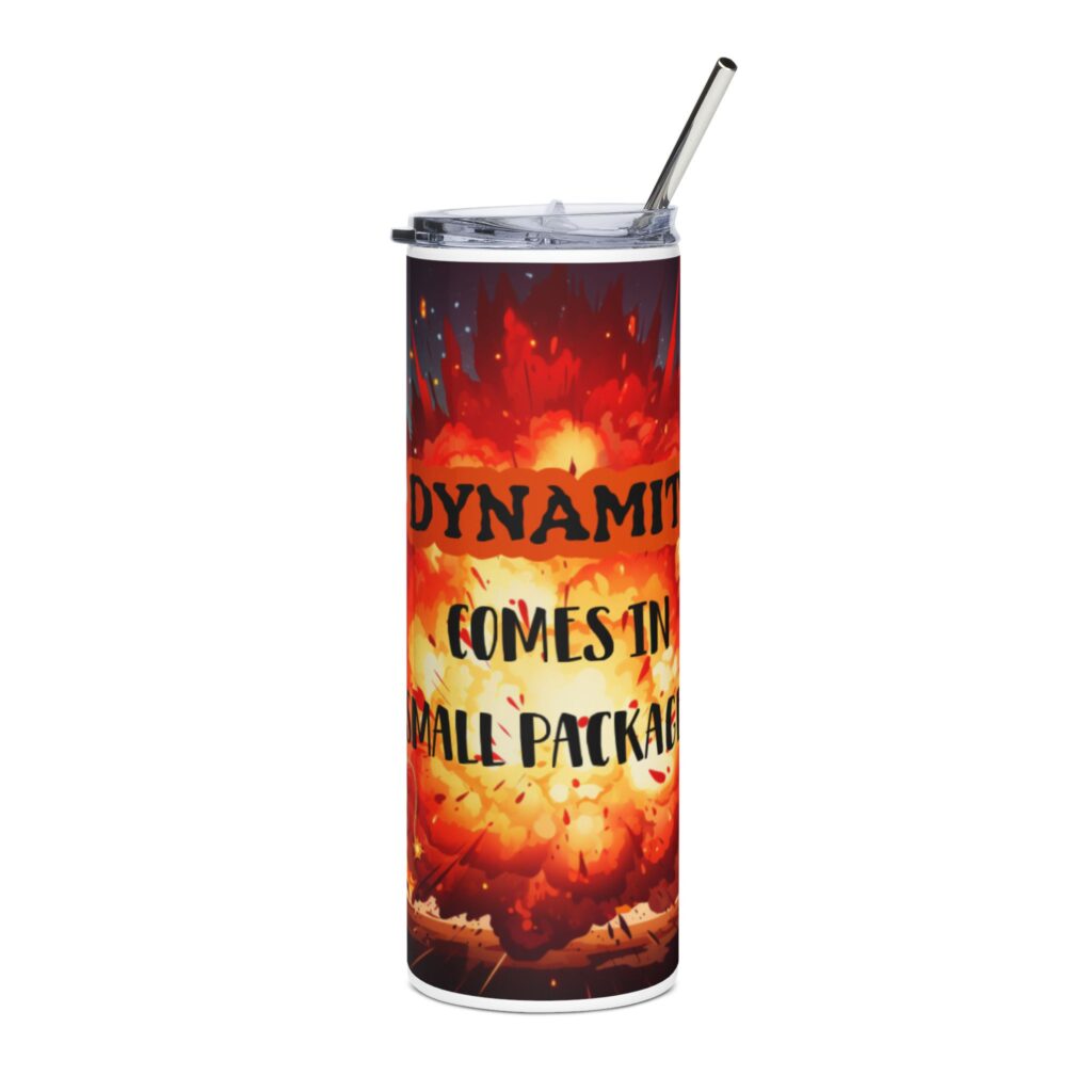 Dynamite Skinny Tumbler, 20oz | Explosion Design | Gift for Gamers, Perfect for Parties, Unique Drinkware, Fun Cup, Summer Essential