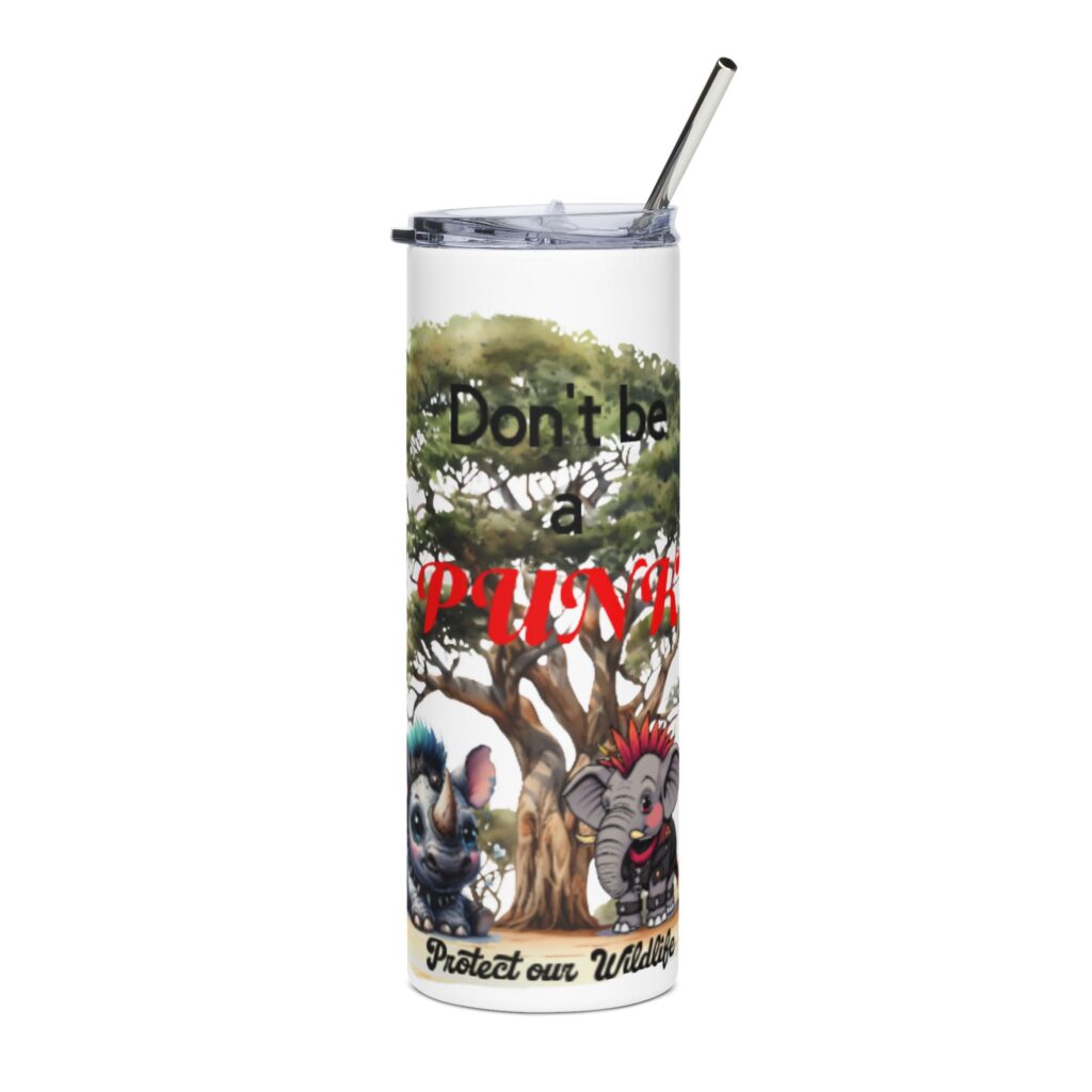 Wildlife Protection Skinny Tumbler | Don't Be a Poacher | Eco-Friendly 20oz Drinkware for Nature Lovers