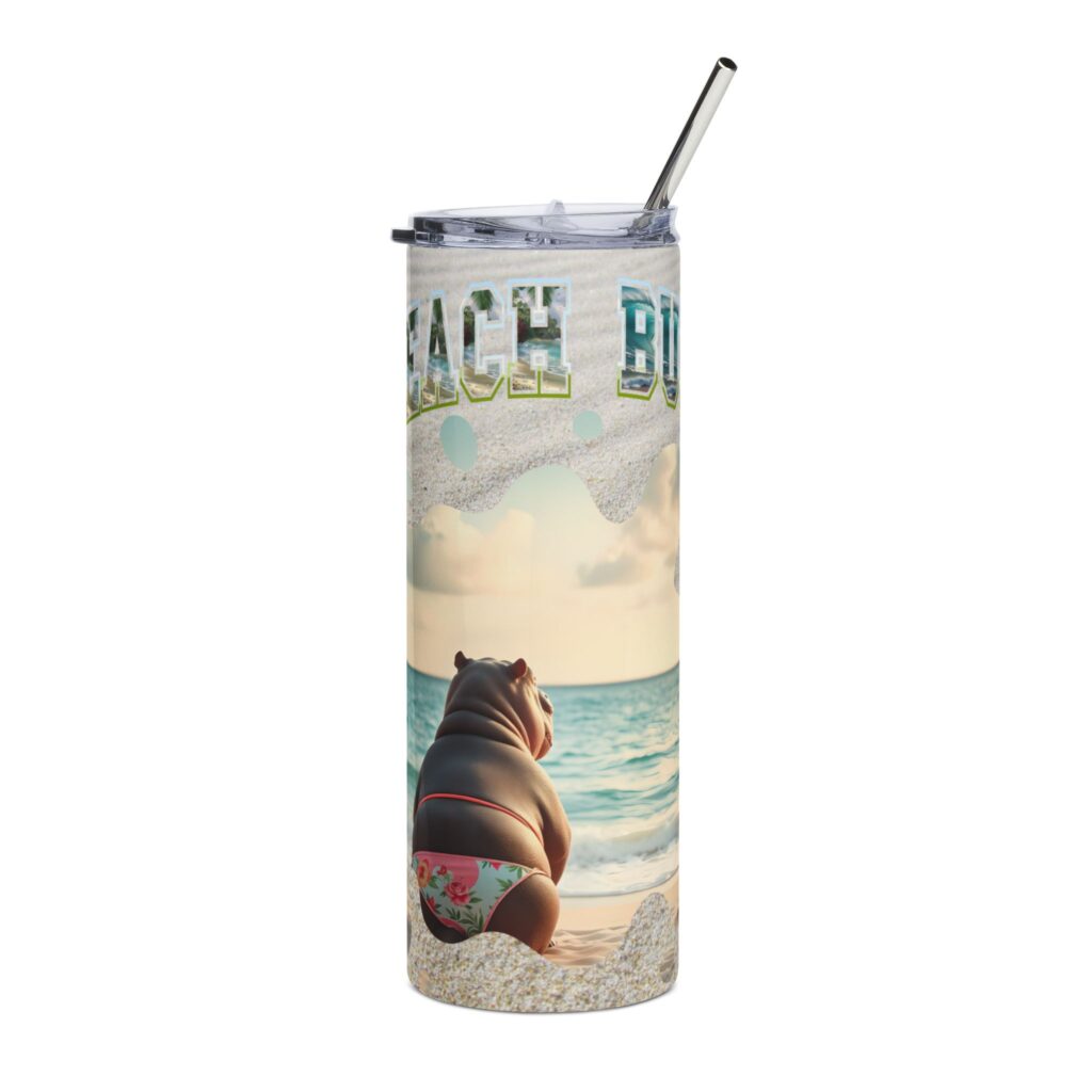 Beach Vibes Skinny Tumbler, 20oz, Fun Summer Drinkware, Cute Gift for Beach Lovers, Personalized Beach Accessory, Vacation Must-Have